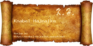 Knabel Hajnalka névjegykártya